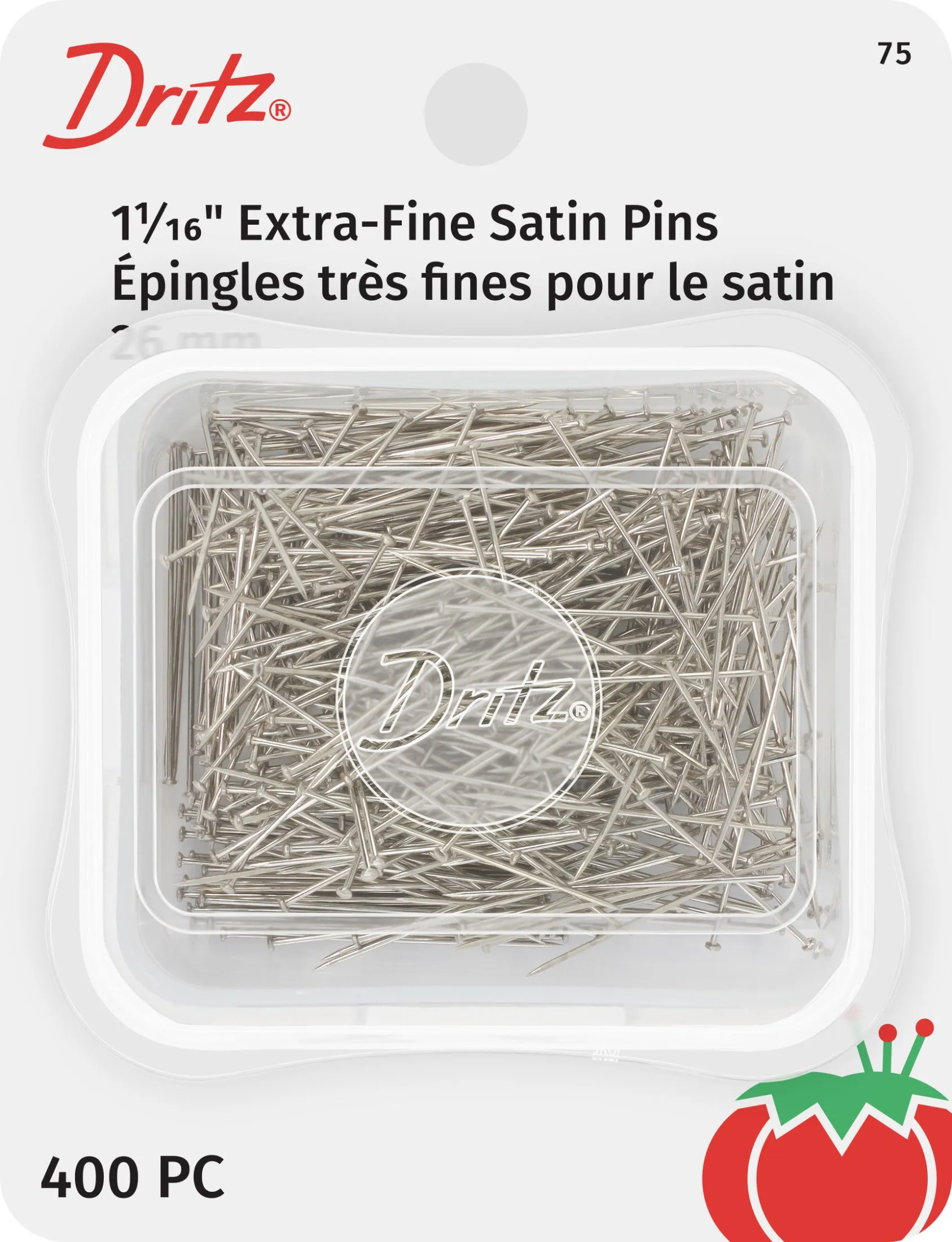 1-1/16" Extra-Fine Satin Pins, Nickel, 400 pc