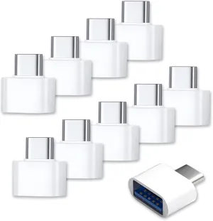 10 Pack USB-C to USB Adapter, USB Type-C to A Female for Flash Drive, Mouse, Keyboard, Controller