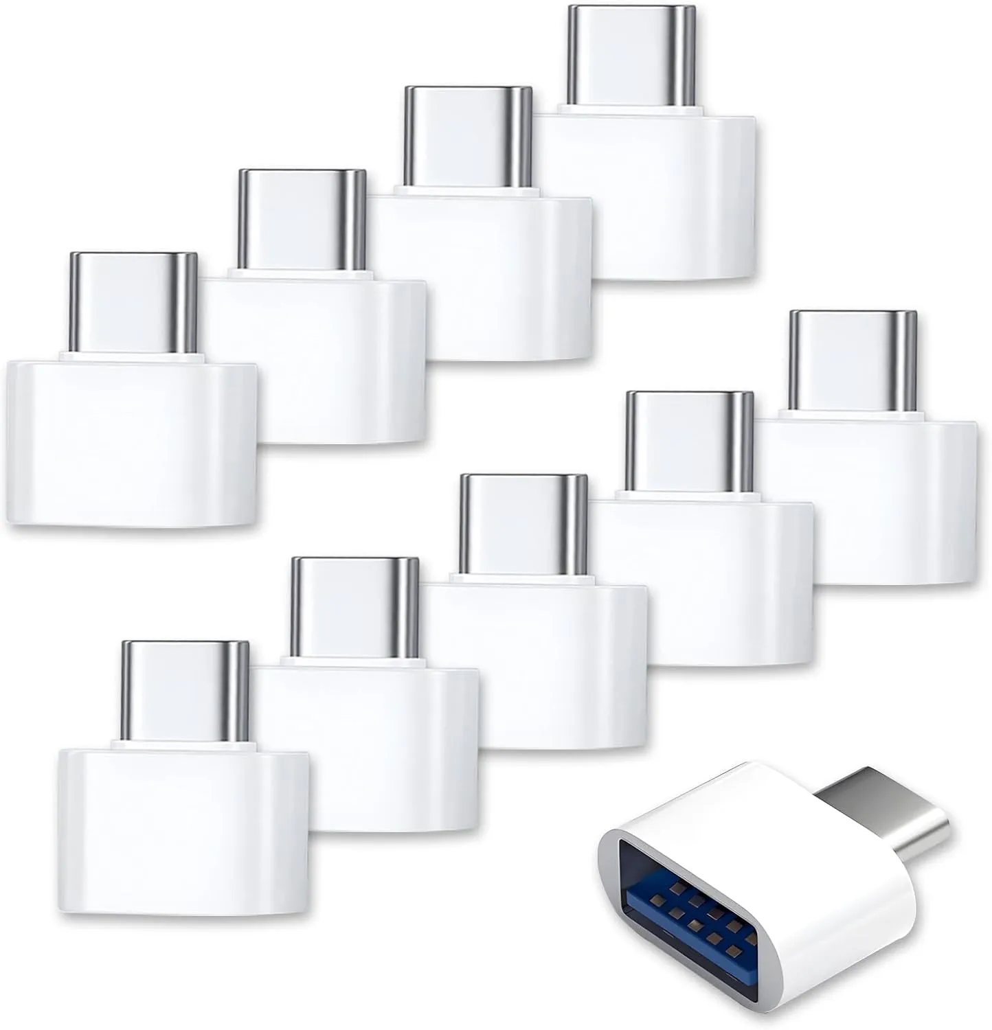 10 Pack USB-C to USB Adapter, USB Type-C to A Female for Flash Drive, Mouse, Keyboard, Controller