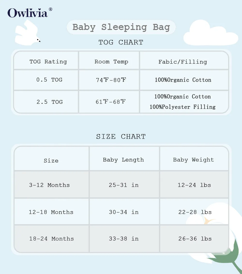 100% Organic Cotton 0.5tog Sleep Sack - Golden Star