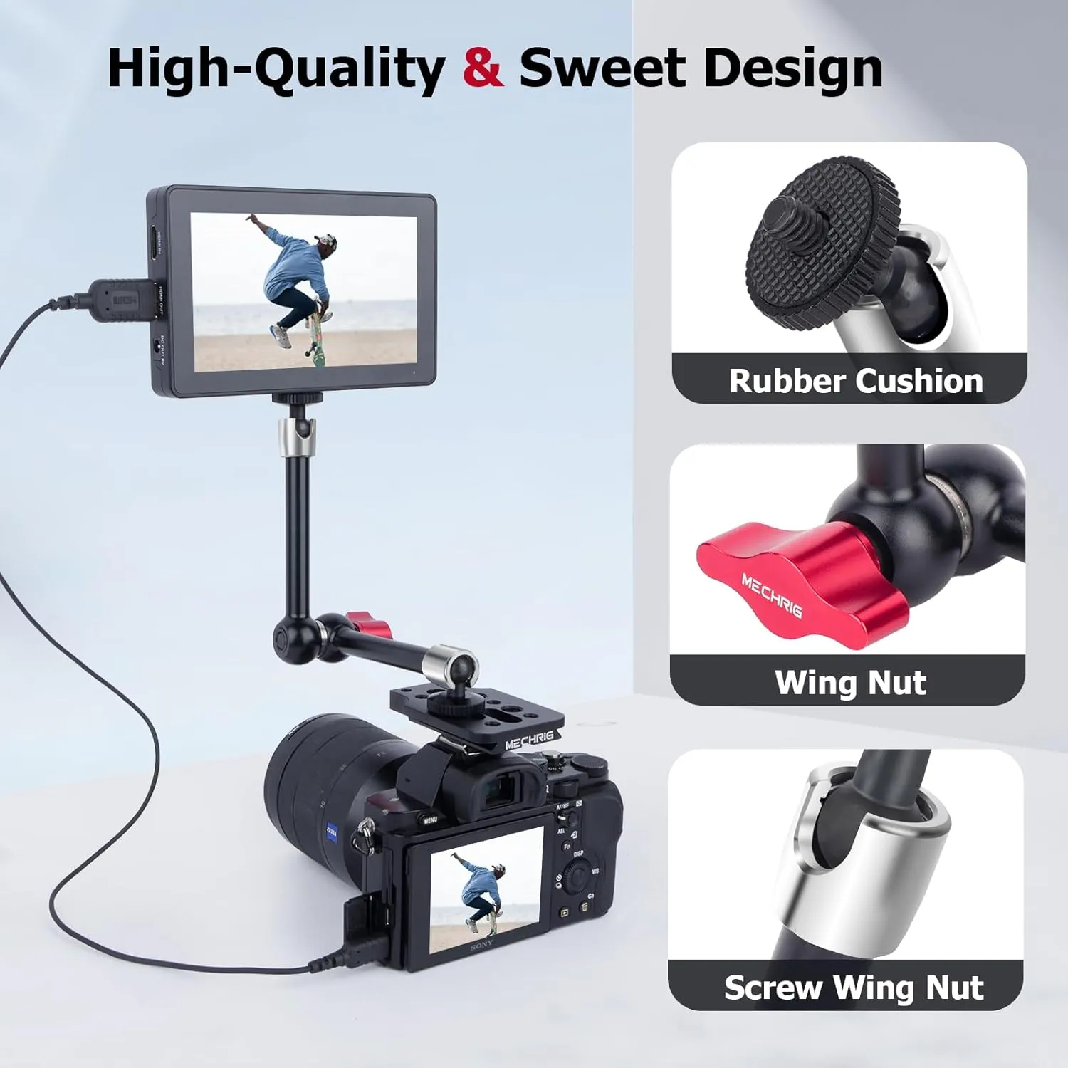 11" Pro Cold Shoe Magic Arm, Extra-Long Adjustable Friction Arm with 1/4" Screw for Teleprompter, Ring Light, Camera Rig  Live Stream Filmaking-87003