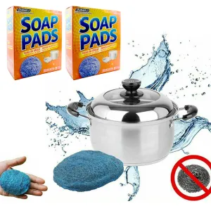 16 Pc Soap Pads Scouring Steel Wool Metal Easy Cleaning Sponges Kitchen Bathroom