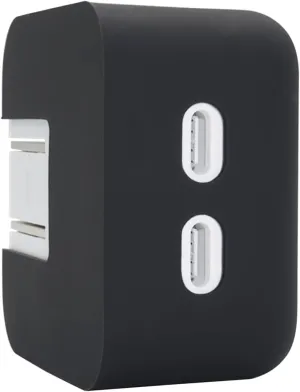 35W Dual USB-C Port Soft Silicone Charger Protector Case for MacBook Air 13.6 15 inch 2023 2024 M3 M2 Chip, 35W Dual USB-C Port Power Adapter Sleeve Cover, Black