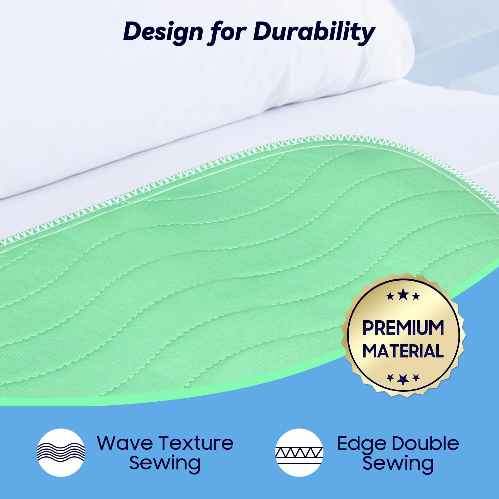 4 Pack 36 x 54 Extra Heavy Absorbency Washable Underpads, Waterproof Nursing Pads Incontinence Bed Pads, Reusable Washable Pee Pads for Dogs, Diaper Changing & Adults, Mattress Protector