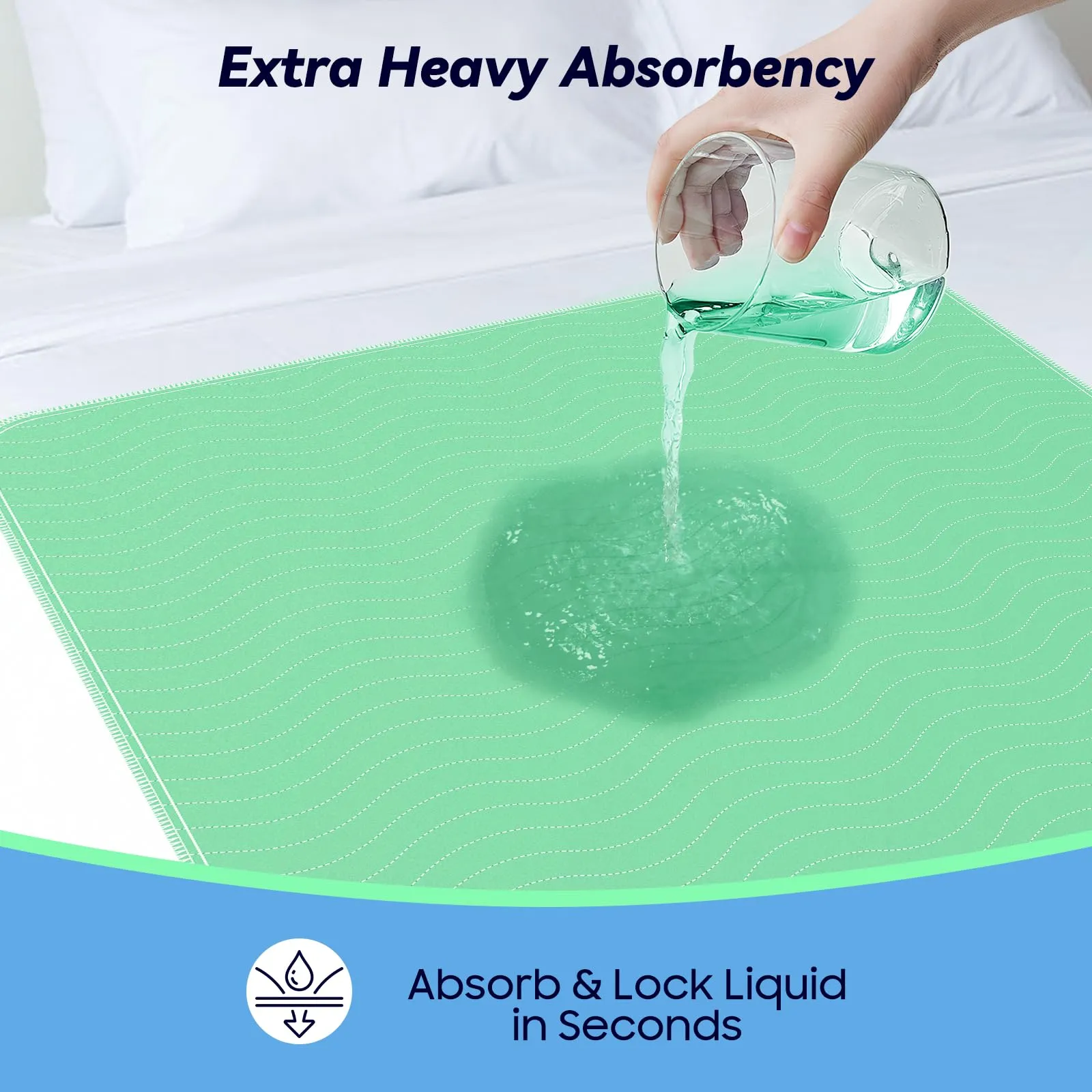 4 Pack 36 x 54 Extra Heavy Absorbency Washable Underpads, Waterproof Nursing Pads Incontinence Bed Pads, Reusable Washable Pee Pads for Dogs, Diaper Changing & Adults, Mattress Protector