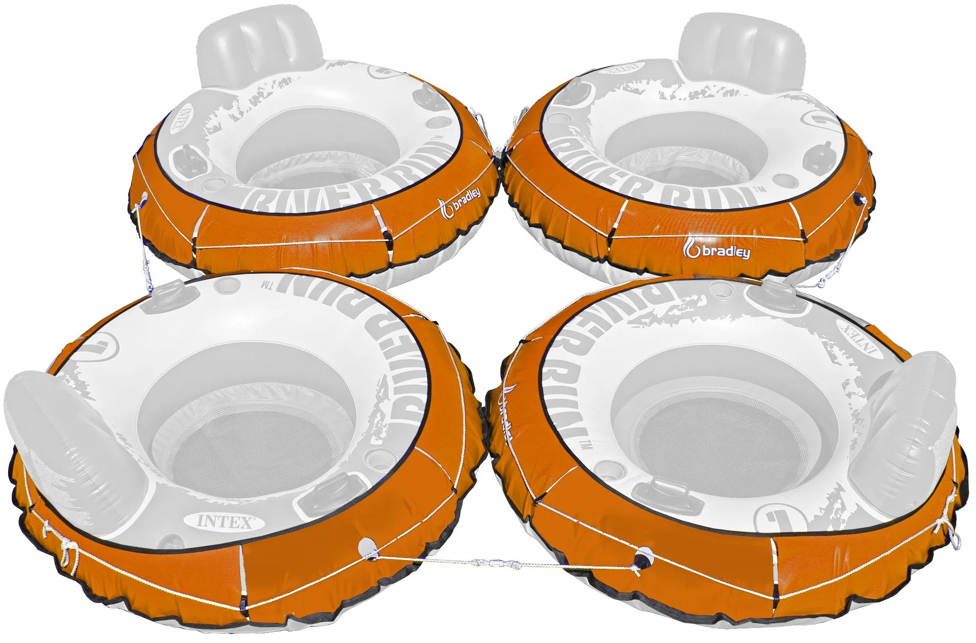 4 Pack Heavy Duty River Tube Cover Only; Made in USA to fit River Run Tube; Compatible with Intex Inflatable River Run river float tube & Most 53" River Tubes