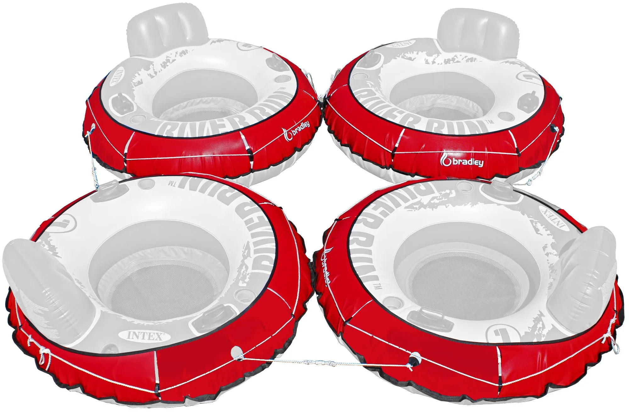 4 Pack Heavy Duty River Tube Cover Only; Made in USA to fit River Run Tube; Compatible with Intex Inflatable River Run river float tube & Most 53" River Tubes