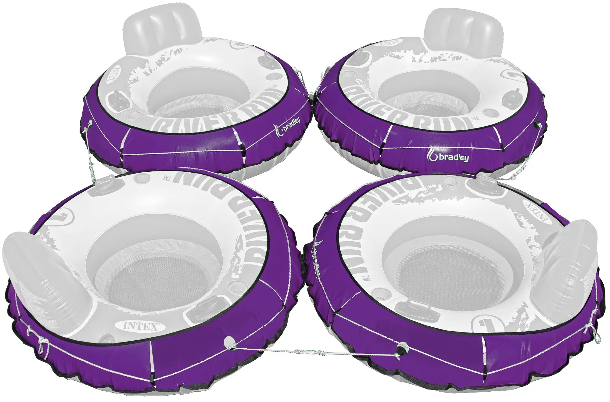 4 Pack Heavy Duty River Tube Cover Only; Made in USA to fit River Run Tube; Compatible with Intex Inflatable River Run river float tube & Most 53" River Tubes