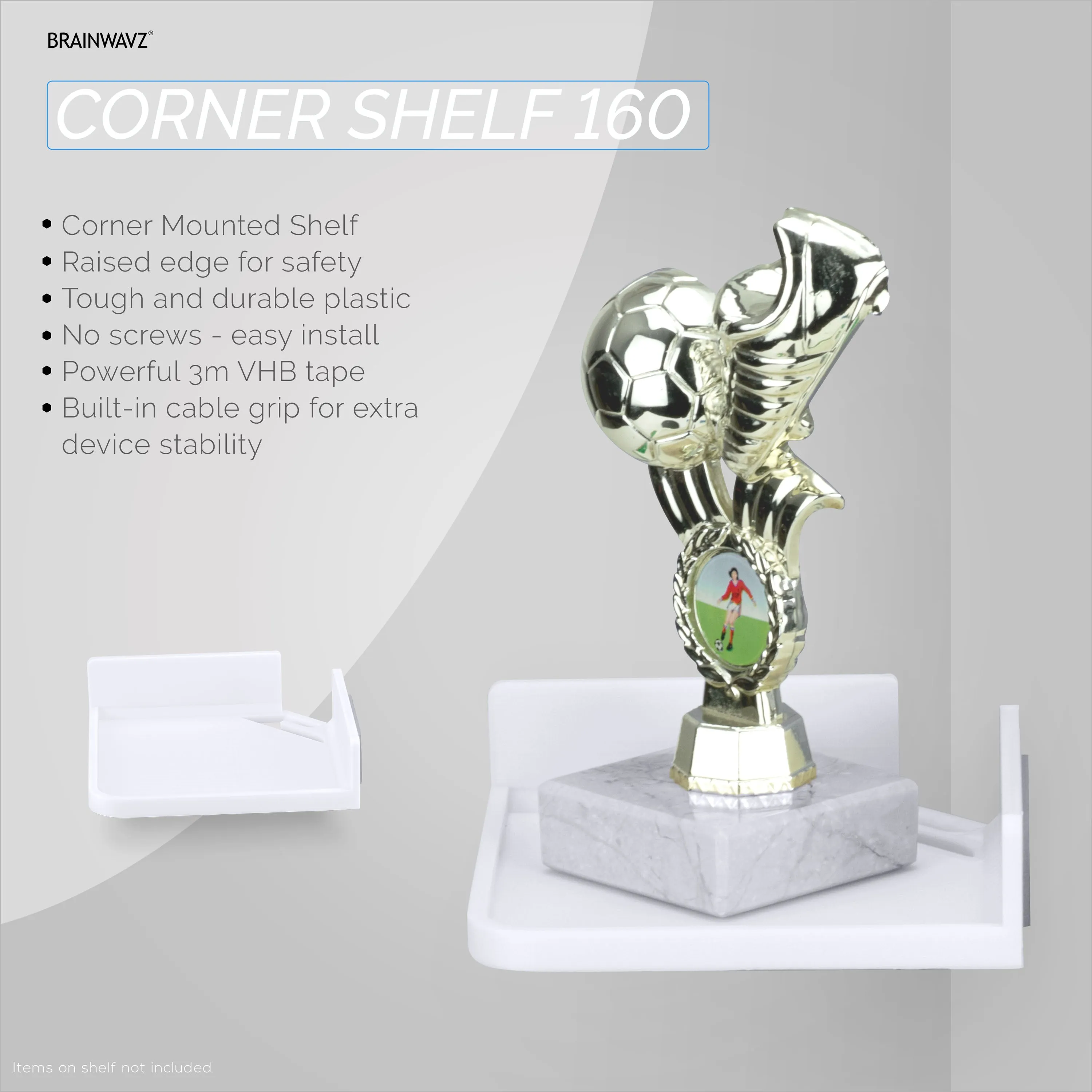 6 Adhesive Corner Small Shelf For Security Cameras, Baby Monitors, Speakers, Plants & More