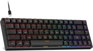 60% Mechanical Gaming Keyboard  RGB Backlit, Blue Switch, Ultra-Compact 68 Keys, USB Wired for PC, Laptop, Mac, Xbox (Black)