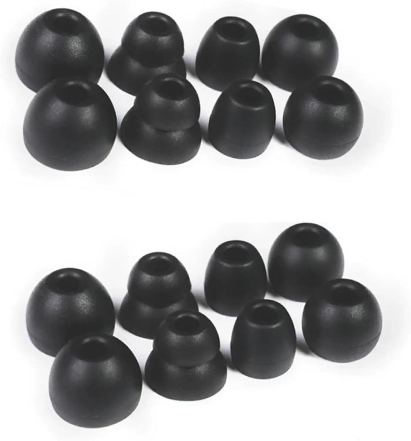 8 Pairs Replacement Silicone Earbuds Tips for Powerbeats Pro & Beats Flex/BeatsX, 4 Sizes (S/M/L/D) - Soft Flexible Noise Reduction Eartips with Case, Compatible with Powerbeats Pro Headphones (Black)