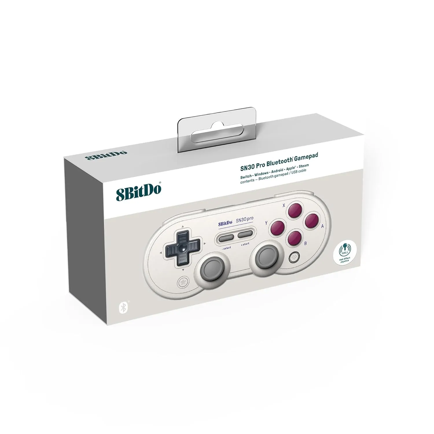 8BitDo SN30 Pro Bluetooth Controller, Hall Effect Joystick Update, Compatible with Switch, PC, macOS, Android, Steam Deck & Raspberry Pi (G Classic)