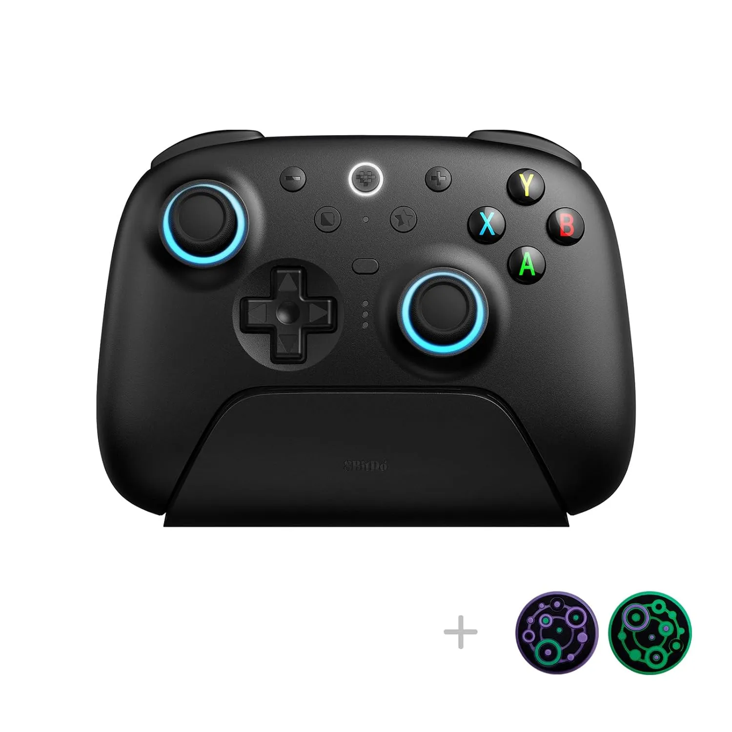 8Bitdo Ultimate 2 Wireless Gaming Controller with TMR Joysticks, Switchable Hall Effect/Tactile Triggers, 8Speed Wireless Tech, Charging Dock, RGB Fire Ring for PC & Android - Black