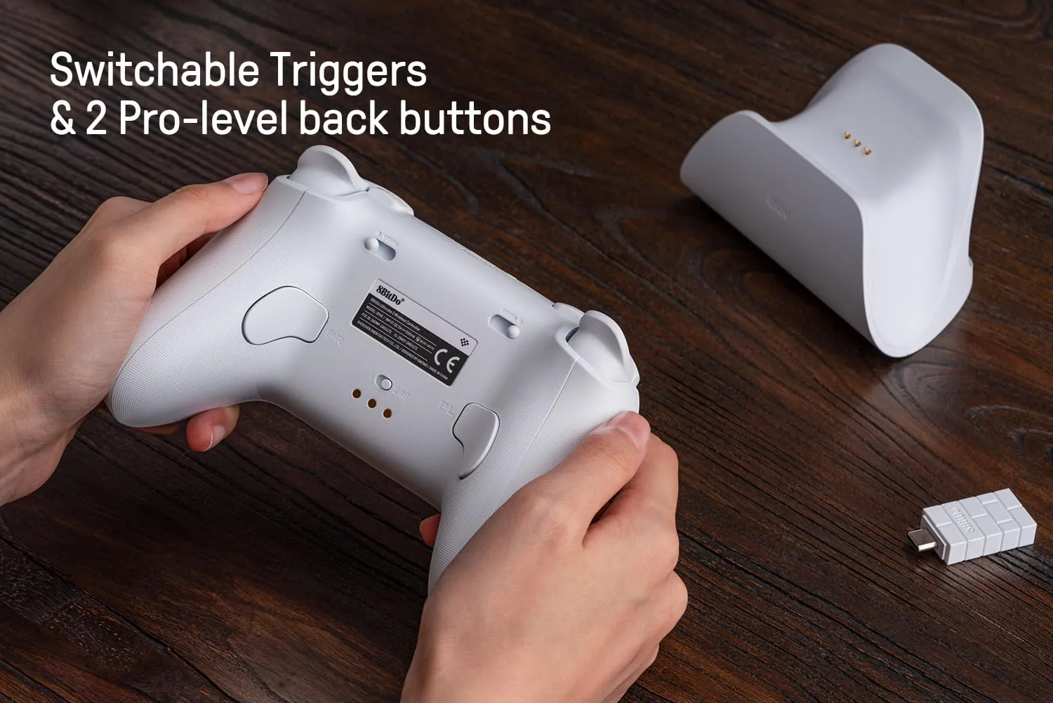 8Bitdo Ultimate 2 Wireless Gaming Controller with TMR Joysticks, Switchable Hall Effect/Tactile Triggers, 8Speed Wireless Tech, Charging Dock, RGB Fire Ring for PC & Android - Black