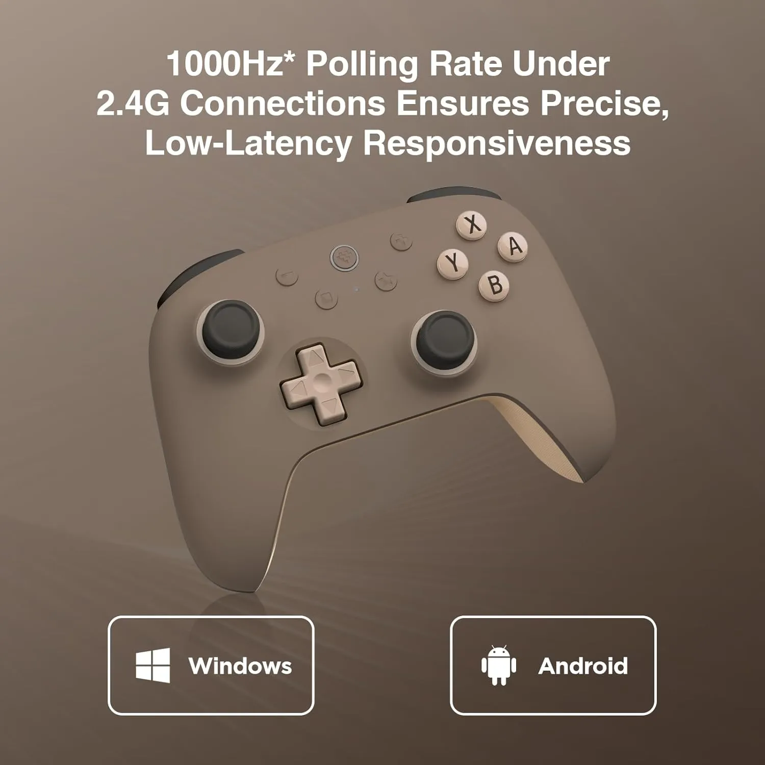 8Bitdo Ultimate 2C Wireless Controller for Windows PC and Android, with 1000Hz Polling Rate, Hall Effect Joysticks and Hall Triggers, and Remappable L4/R4 Bumpers (Brownie)