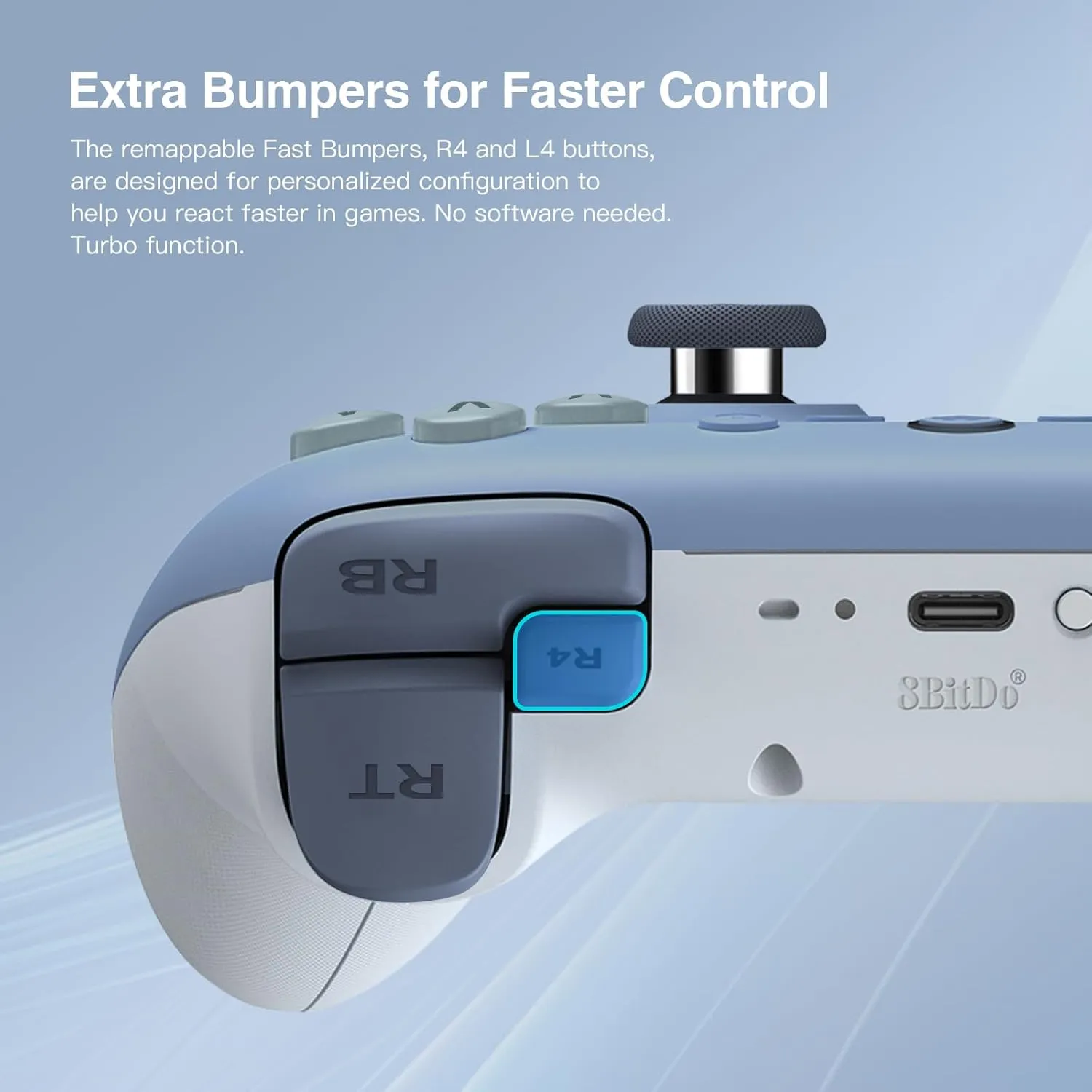 8Bitdo Ultimate 2C Wireless Controller for Windows PC and Android, with 1000Hz Polling Rate, Hall Effect Joysticks and Hall Triggers, and Remappable L4/R4 Bumpers (Dark Blue)