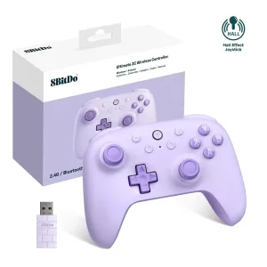 8Bitdo Ultimate 2C Wireless Controller (Hall Effect Joystick Update) for Windows PC and Android, with 1000Hz Polling Rate, Remappable L4/R4 Bumpers, Rumble Vibration and Turbo Function (Purple)