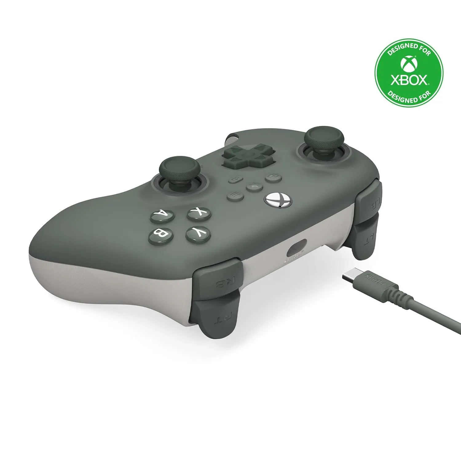 8Bitdo Ultimate C Wired Controller for Xbox with Hall Effect Joysticks and Triggers, RGB Lighting Fire Ring, Compatible with Xbox Series X|S, Xbox One, Windows 10/11- Officially Licensed (Dark Green)