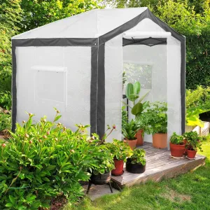 8x8 Portable Walk-in Greenhouse with Polyester Reinforced Corners
