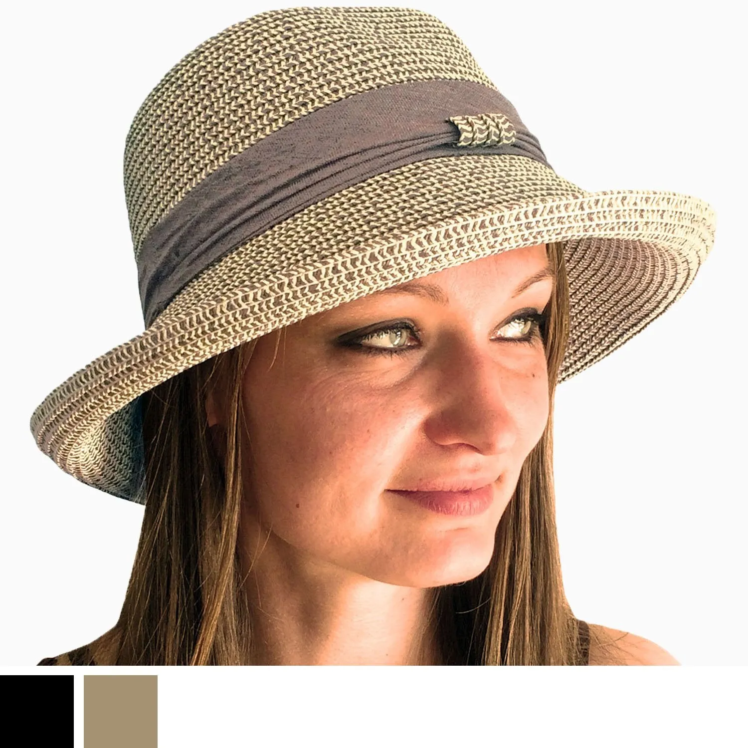 Adjustable Roll Brim Trilby Summer Hat