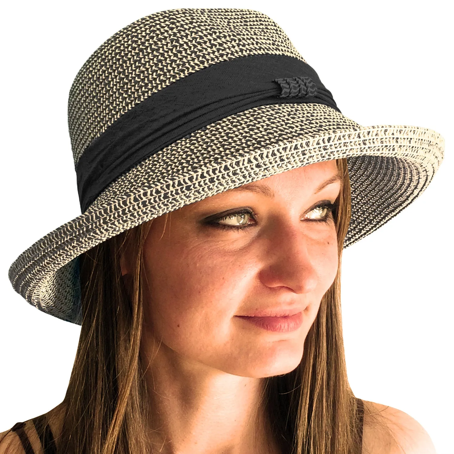 Adjustable Roll Brim Trilby Summer Hat
