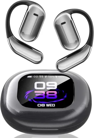 AI Language Translator Earbuds Translation Earbuds Real Time 144 Languages Open-Ear Bluetooth Device with 8 Accent Offline, Compatible with iOS & Android for Travel/Business/Learning - Black