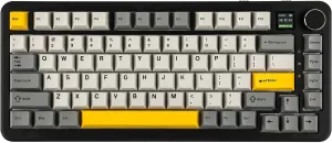 AJAZZ AK820 MAX HE Hall Effect Magnetic Gaming Keyboard, Adjustable Actuation, 3 Modes Wireless Rapid Fast Keyboard with Screen & Knob, Creamy Gasket, RGB Backlight, NKRO for Win/Mac (Black)