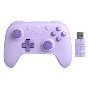AKNES 8Bitdo Ultimate 2C Wireless 2.4G Controller for Windows PC and Android, Gamepad with Hall Effect Joysticks and Hall Triggers, 1000Hz Polling Rate, Remappable L4/R4 Bumpers - Purple