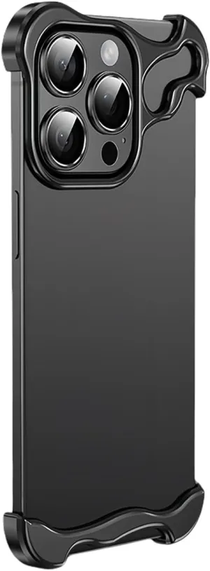 Alloy Armor Bumper Case for iPhone 16 Pro Max, 16/15/14/13/12 Series, Titanium Alloyarmor Premium Frameless Case, Minimalist Unique Case (for iPhone 14 Pro,Black)