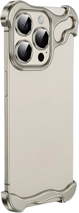 Alloy Armor Bumper Case for iPhone 16 Pro Max, 16/15/14/13/12 Series, Titanium Alloyarmor Premium Frameless Case, Minimalist Unique Case (for iPhone 14 Pro,Gray)