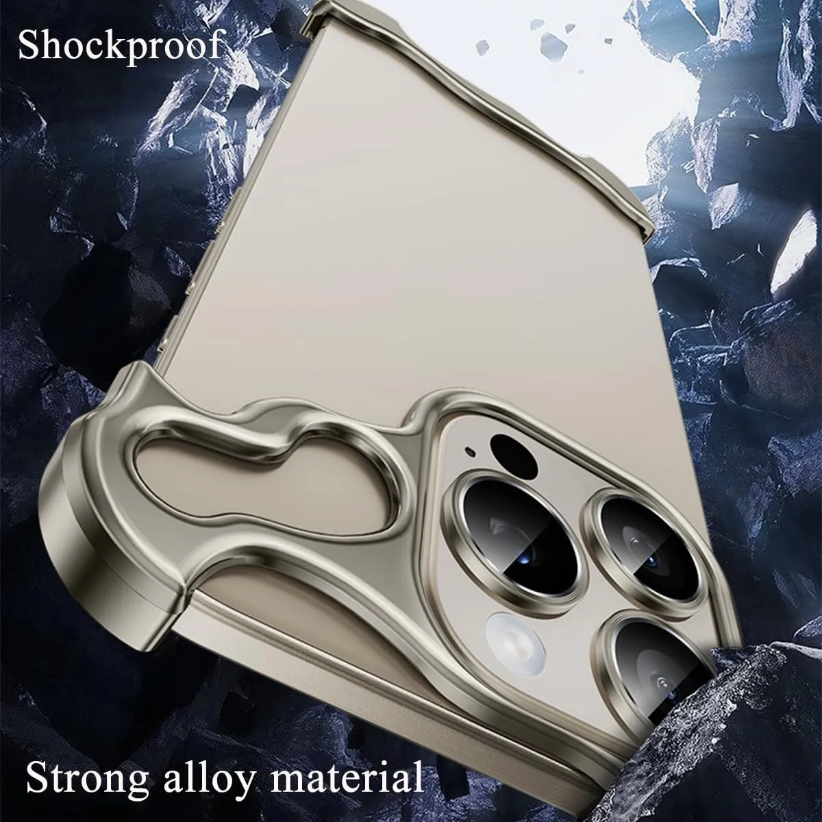 Alloy Armor Bumper Case for iPhone 16 Pro Max, 16/15/14/13/12 Series, Titanium Alloyarmor Premium Frameless Case, Minimalist Unique Case (for iPhone 14 Pro,Silver)