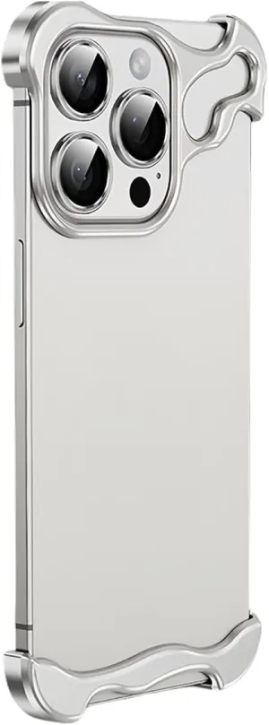 Alloy Armor Bumper Case for iPhone 16 Pro Max, 16/15/14/13/12 Series, Titanium Alloyarmor Premium Frameless Case, Minimalist Unique Case (for iPhone 14 Pro,Silver)