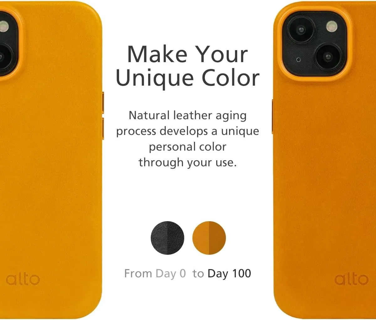 alto Phone Case Compatible with iPhone 14 and iPhone 13 and MagSafe, Magnetic Italian Leather Case, Clop Series Drop Protective Case (iPhone 14 and iPhone 13, 6.1 inch, Caramel Brown)