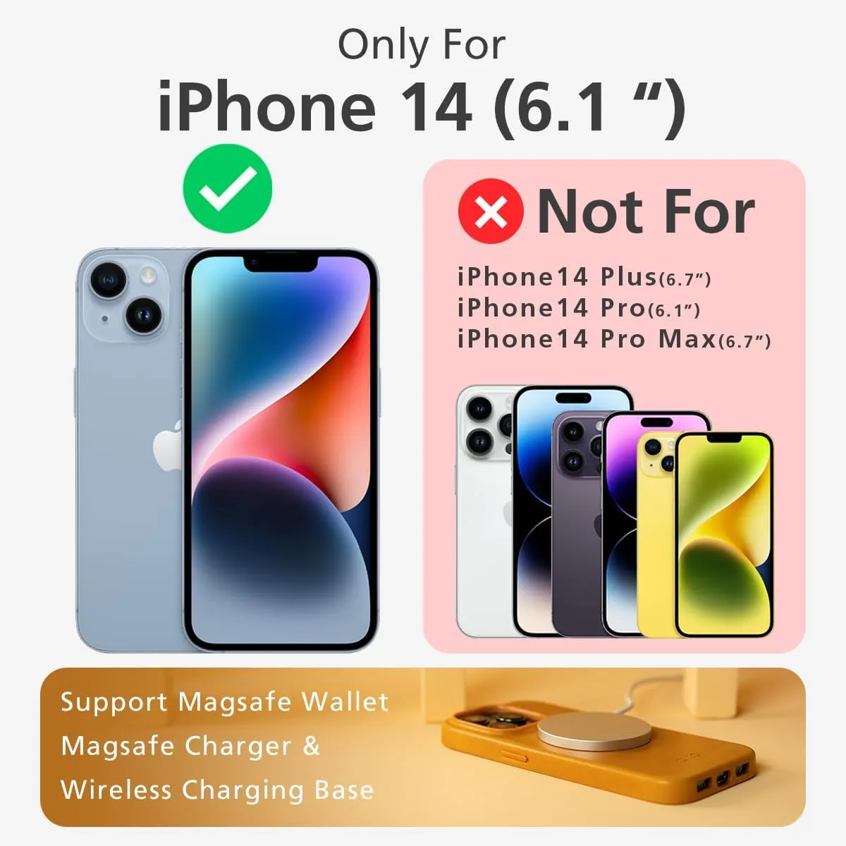 alto Phone Case Compatible with iPhone 14 and iPhone 13 and MagSafe, Magnetic Italian Leather Case, Clop Series Drop Protective Case (iPhone 14 and iPhone 13, 6.1 inch, Raven Black)