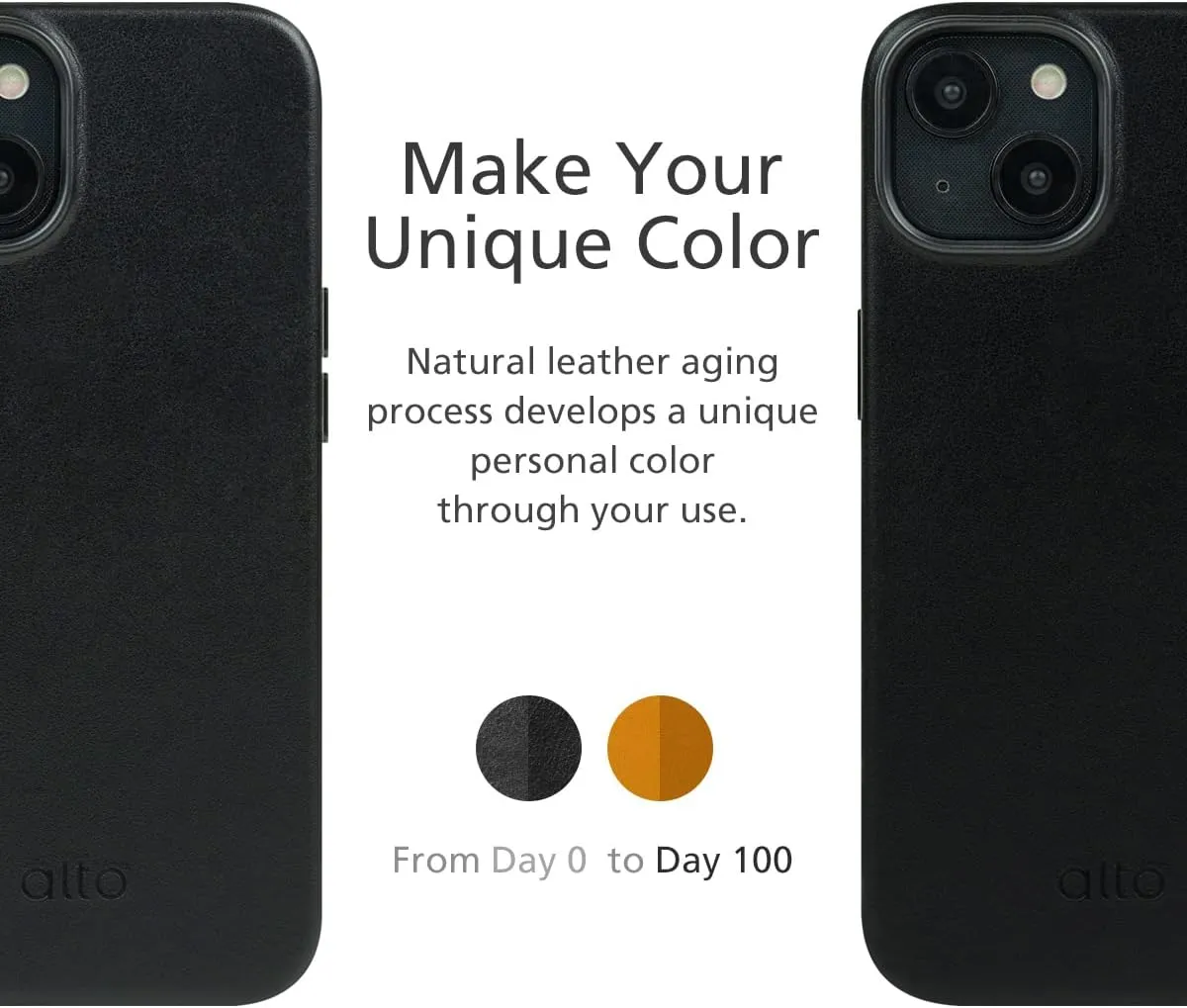 alto Phone Case Compatible with iPhone 14 and iPhone 13 and MagSafe, Magnetic Italian Leather Case, Clop Series Drop Protective Case (iPhone 14 and iPhone 13, 6.1 inch, Raven Black)