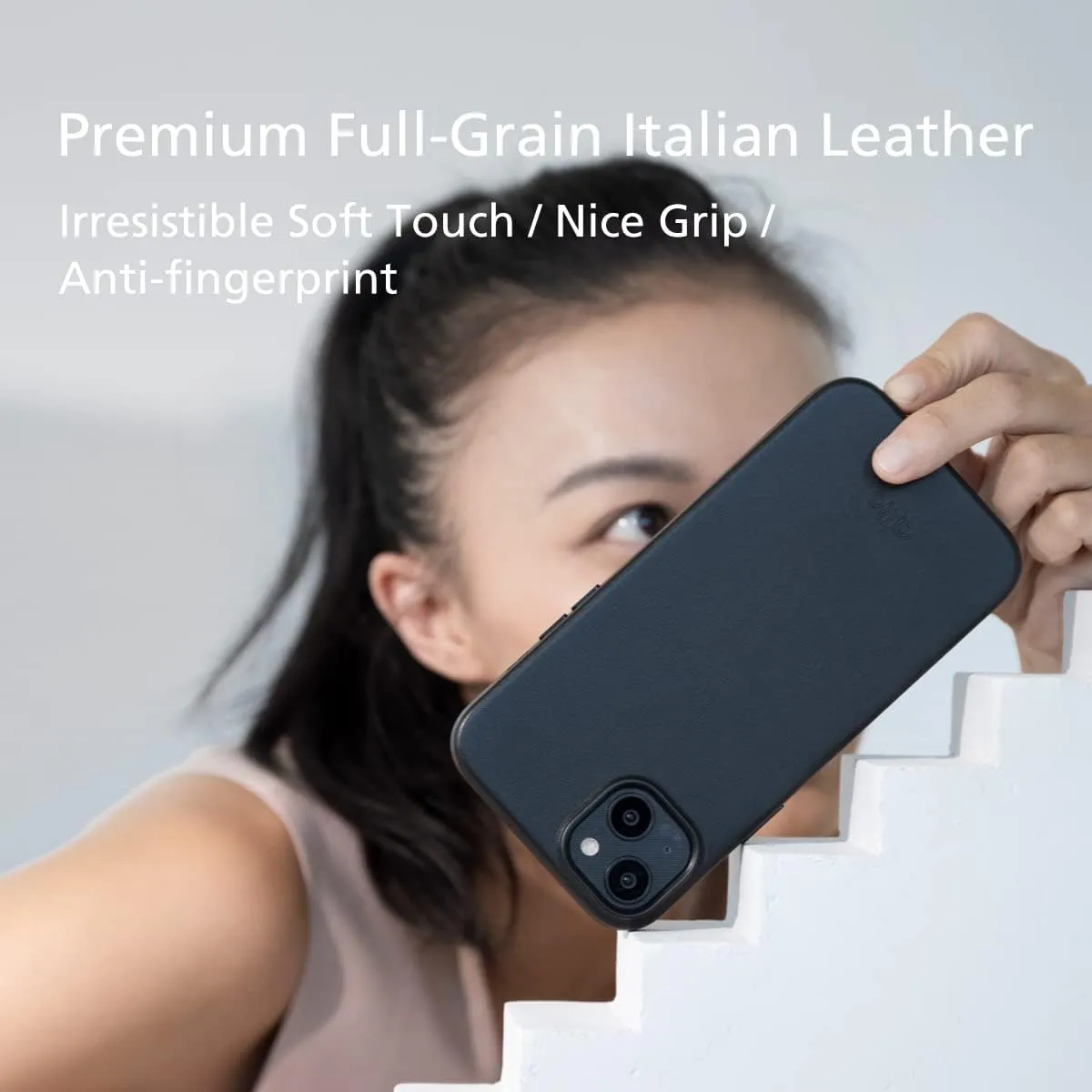 alto Phone Case Compatible with iPhone 14 and iPhone 13 and MagSafe, Magnetic Italian Leather Case, Clop Series Drop Protective Case (iPhone 14 and iPhone 13, 6.1 inch, Raven Black)