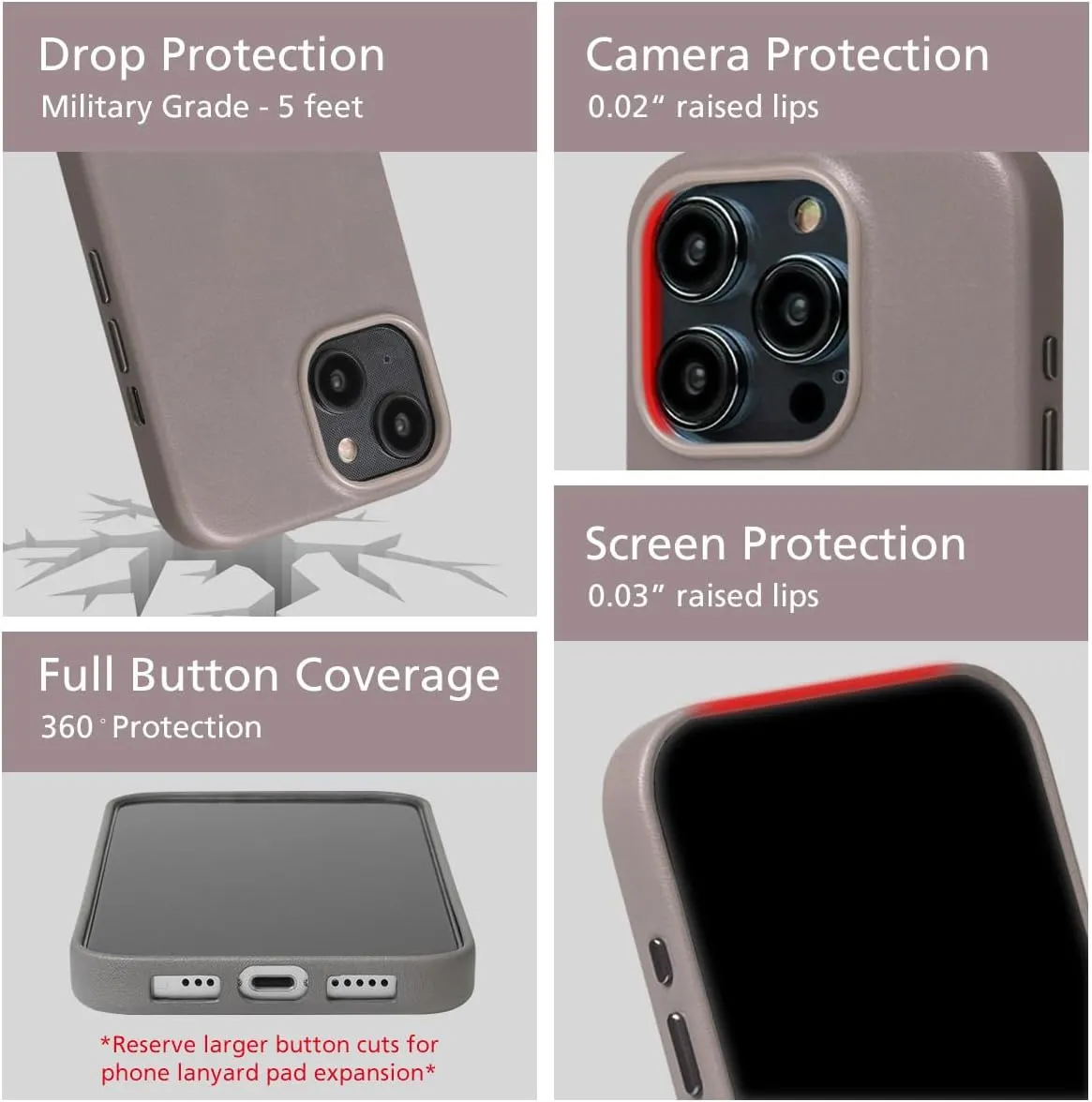 alto Phone Case Compatible with iPhone 15 2023 and MagSafe, Magnetic Italian Leather Case, Clop Series Drop Protective Case (iPhone 15, 6.1 inch, Cement Gray)