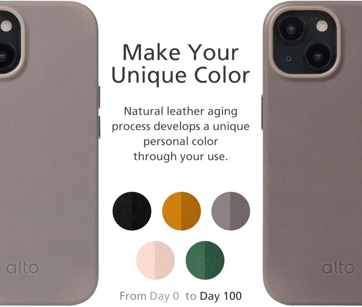 alto Phone Case Compatible with iPhone 15 2023 and MagSafe, Magnetic Italian Leather Case, Clop Series Drop Protective Case (iPhone 15, 6.1 inch, Cement Gray)