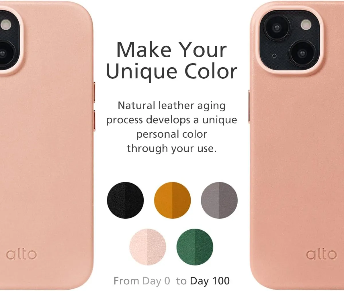 alto Phone Case Compatible with iPhone 15 2023 and MagSafe, Magnetic Italian Leather Case, Clop Series Drop Protective Case (iPhone 15, 6.1 inch, Misty Pink)