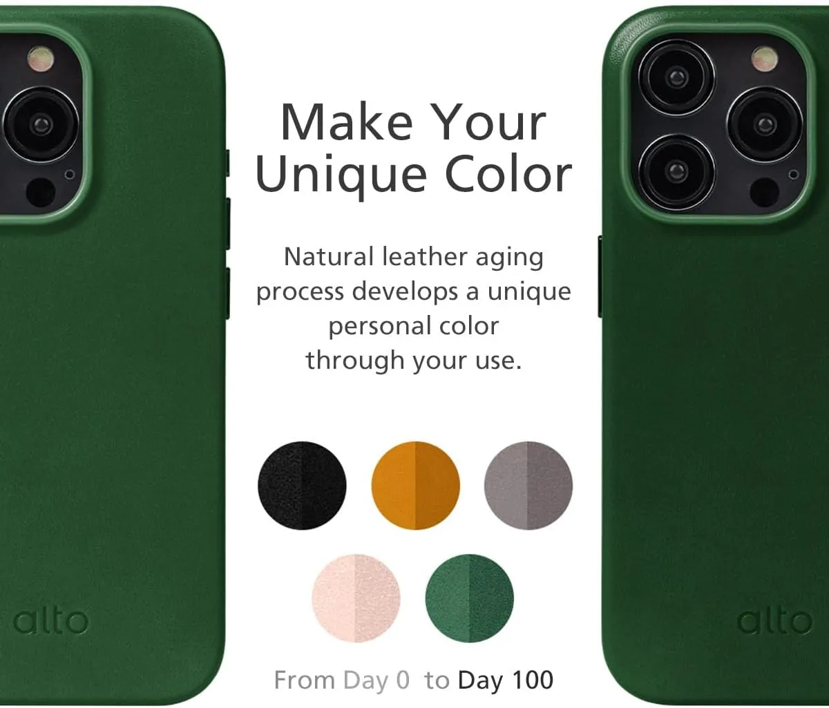 alto Phone Case Compatible with iPhone 15 Pro 2023 and MagSafe, Magnetic Italian Leather Case, Clop Series Drop Protective Case (iPhone 15 Pro, 6.1 inch, Forest Green)