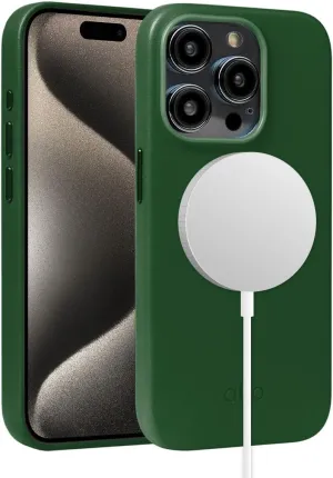alto Phone Case Compatible with iPhone 15 Pro 2023 and MagSafe, Magnetic Italian Leather Case, Clop Series Drop Protective Case (iPhone 15 Pro, 6.1 inch, Forest Green)
