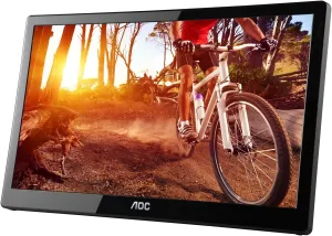AOC e1659Fwu 16-Inch Ultra Slim 1366x768 Res 200 cd/m2 Brightness USB 3.0-Powered Portable LED Monitor (Renewed)