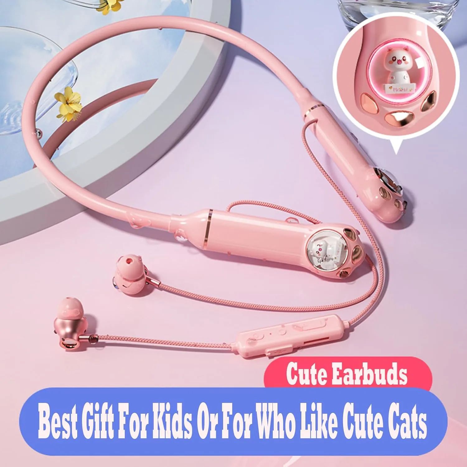 Around The Neck Headphones Wireless Bluetooth Neckband Earbuds Neck Band Kids Bluetooth Earbuds Wireless with Neckband Ear Buds Kids Behind Over The Neck Bluetooth Headphones