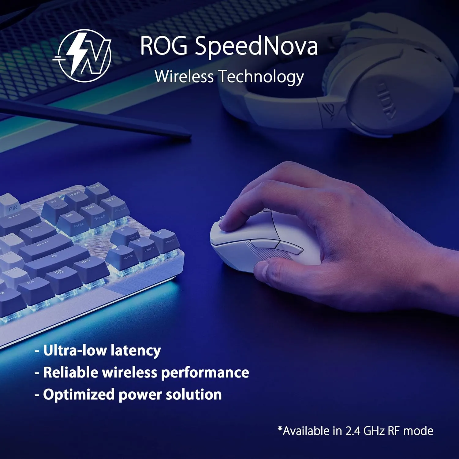 ASUS ROG Gladius III Wireless Gaming Mouse, 36000 DPI, 6 Buttons, Replaceable Switches & ROG Falchion Ace 65% RGB Compact Gaming Mechanical Keyboard, Lubed ROG NX Brown Switches
