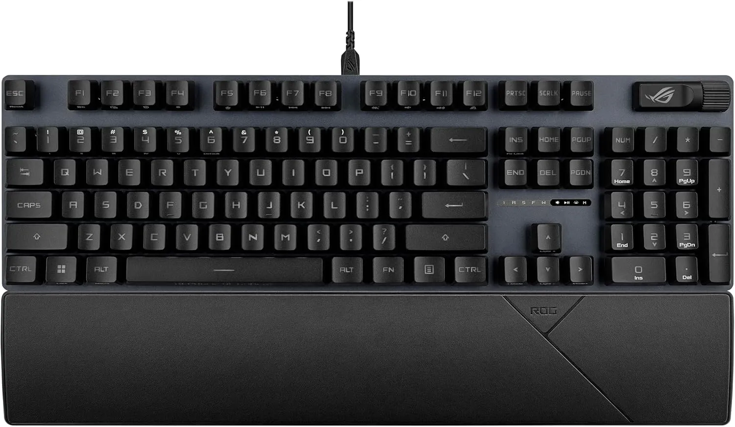 ASUS ROG Strix Scope II Gaming Keyboard, pre-lubed ROG RX Red Linear Optical switches, Sound-dampening Foam, PBT doubleshot keycaps, Streaming hotkeys, Multi-Function Controls, Wrist Rest
