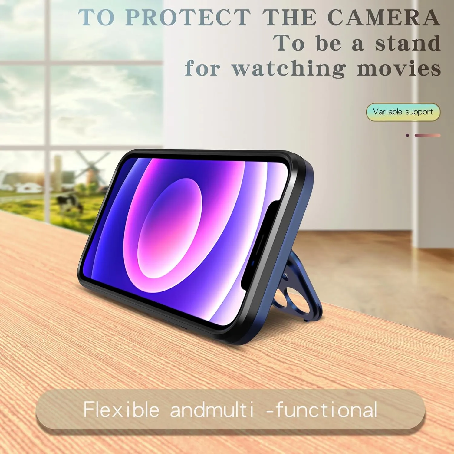 Asuwish Phone Case for iPhone 11 6.1 with Magsafe Tempered Glass Screen Protector and Stand Slim Cell Cover Hard Hybrid Mobile Accessories iphone11case iPhone11 i Phone11 11s XI 11R Women Men Blue