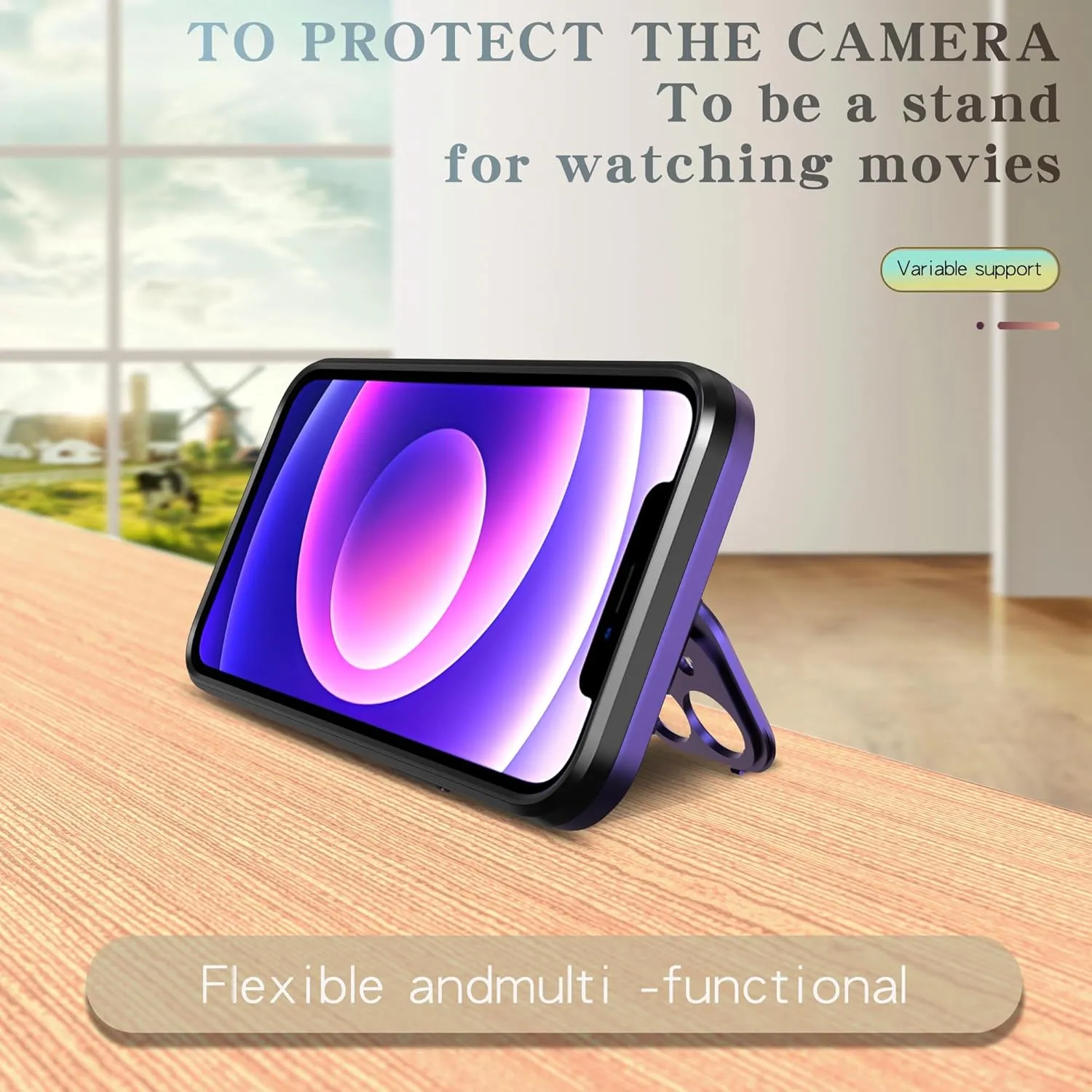 Asuwish Phone Case for iPhone 11 6.1 with Magsafe Tempered Glass Screen Protector and Stand Slim Cell Cover Hard Hybrid Mobile Accessories iphone11case iPhone11 i Phone11 11s XI 11R Women Men Purple