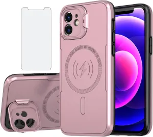 Asuwish Phone Case for iPhone 11 6.1 with Magsafe Tempered Glass Screen Protector and Stand Slim Cell Cover Hard Hybrid Mobile Accessories iphone11case iPhone11 i Phone11 11s XI 11R Women Rose Gold