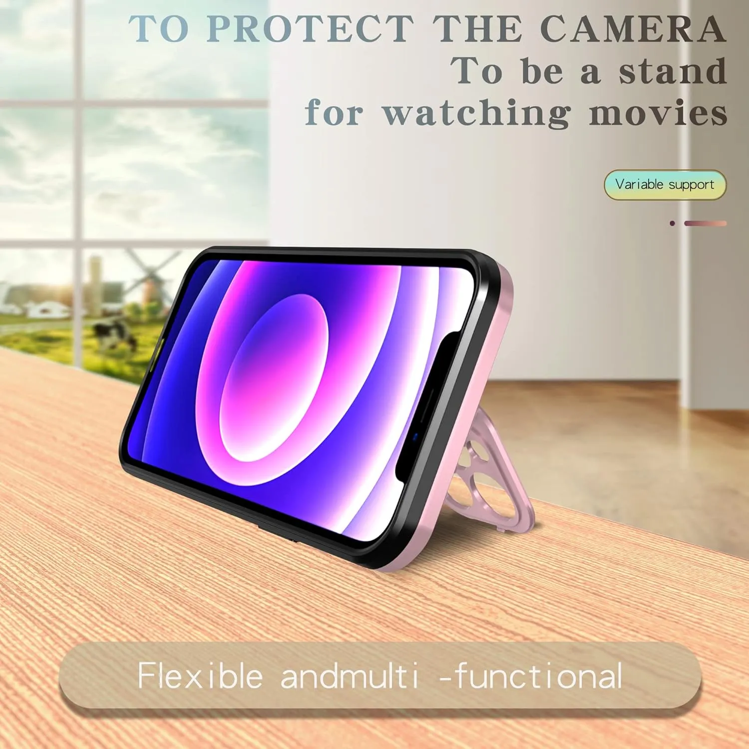 Asuwish Phone Case for iPhone 12 Pro 6.1 with Magsafe Tempered Glass Screen Protector and Stand Slim Cell Cover Hard Hybrid Mobile Accessories iPhone12pro 5G i 12s iPhone12 12pro Women Men Rose Gold
