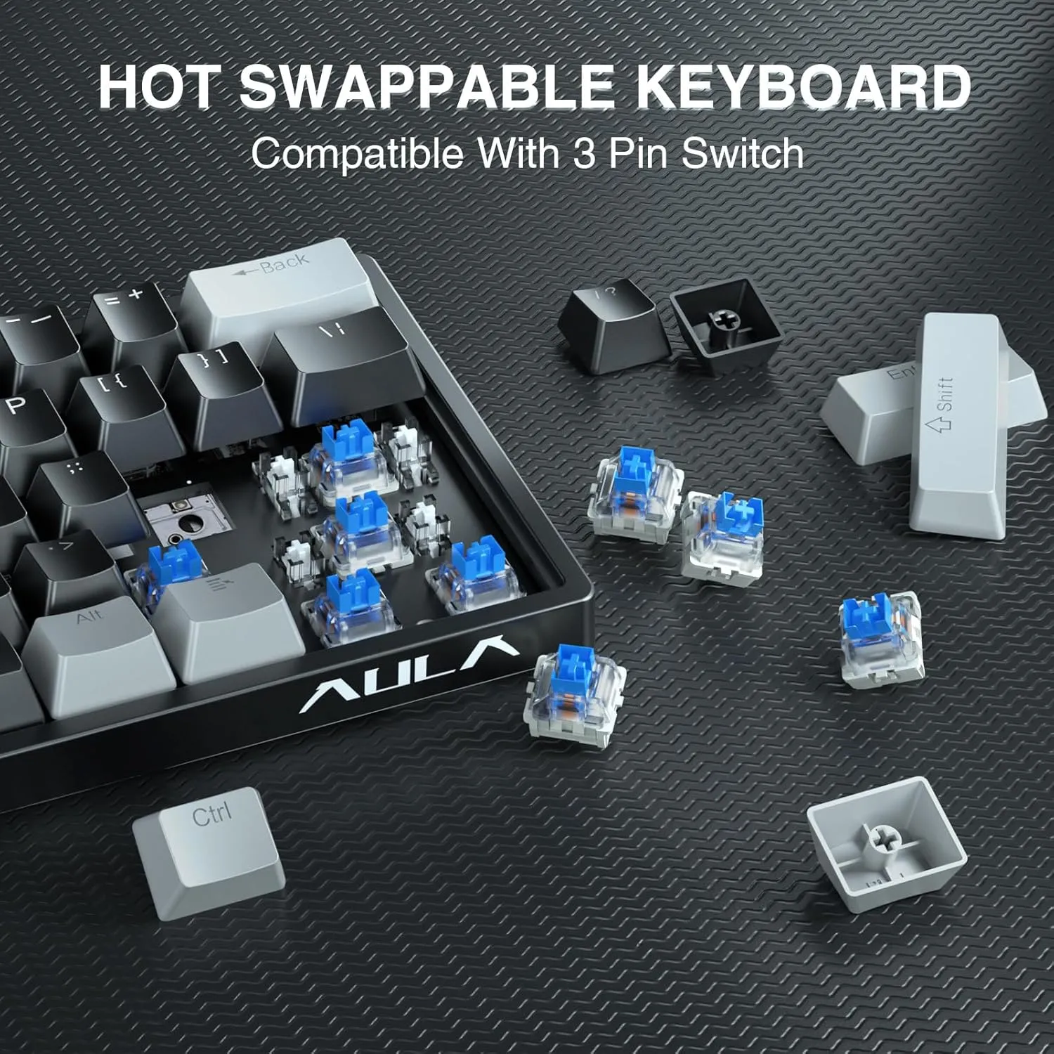 AULA 60 Percent Wired Mechanical Gaming Keyboard, 29 RGB Backlit Custom Hot Swappable Keyboards, Blue Switch 60% Mini Small Compact Design for PC/Mac/Laptop/Wins(Wired Version)